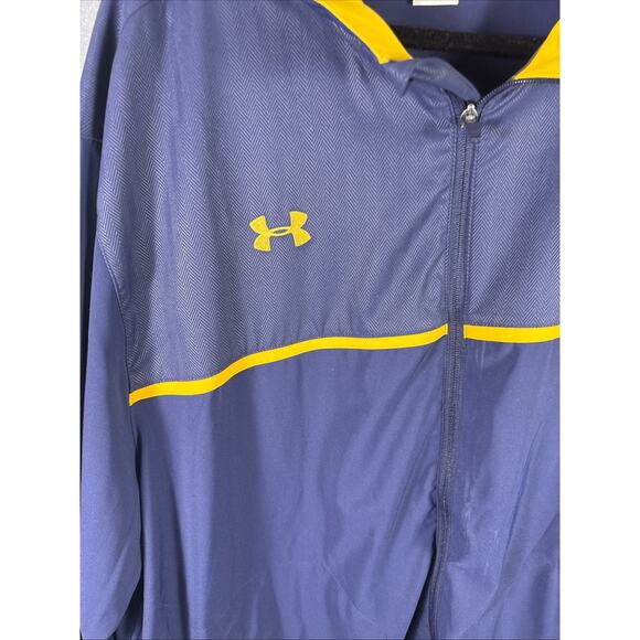 Under Armour All Season Gear 4XL Mens Full Zip Training Jacket NAVY & YELLOW - Picture 2 of 7